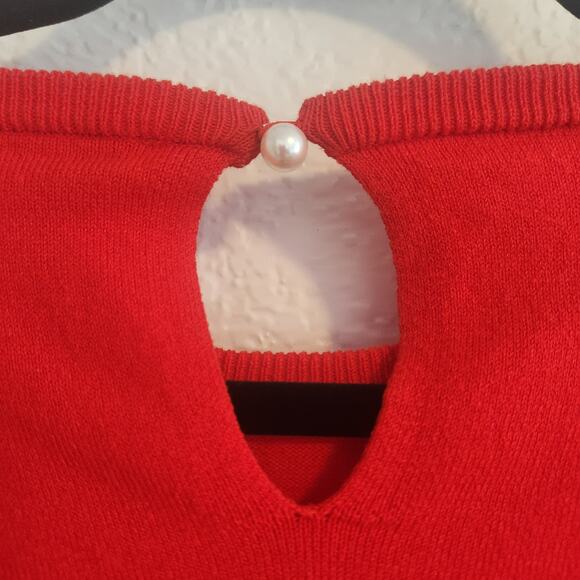 Vince Camuto Womens Size Medium‎ Red Short Sleeve Sweater NWT - Picture 4 of 7
